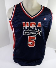 1990s Team USA Basketball #5 Game Issued Navy Jersey DP55809