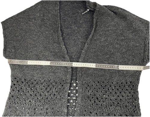 Mambo Womens Knitted Sleeveless Cardigan Black With Tassels Size L/XL - Picture 7 of 11