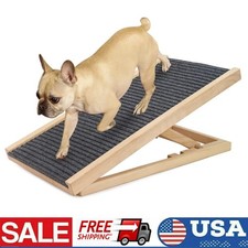Pet Cat Dog Stair Ramp Adjustable Wooden Ramp Steps for Bed Car 100 Lbs