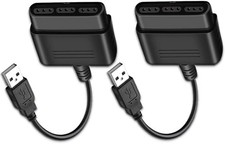 PS2 Controller to USB Adapter 2 Pack PS1 to PS3 PC No Driver