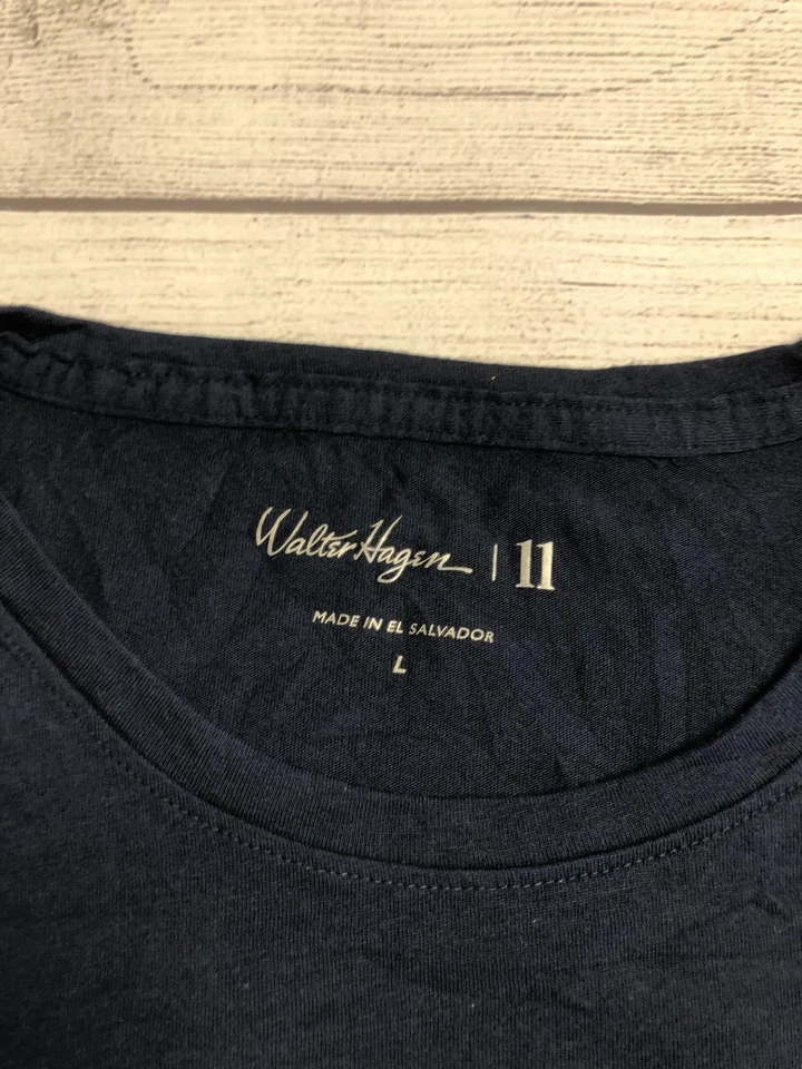 Camisa Walter Hagen Para Hombres Grande Azul Marino Golf Gráfico Cuello Redondo Camiseta Manga Corta Foto 3 de 4