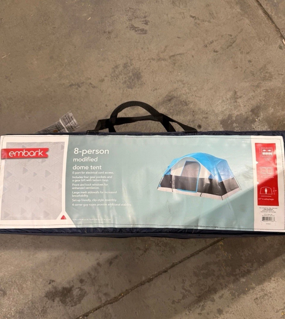 Embark 8-Person Dome Tent in Blue & Gray