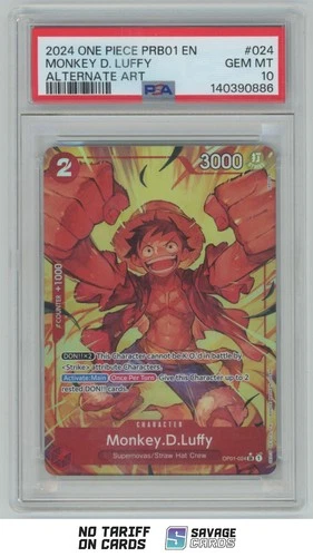 2024 One Piece PRB01 Alternate Art Monkey.D.Luffy PSA 10 #OP01-024