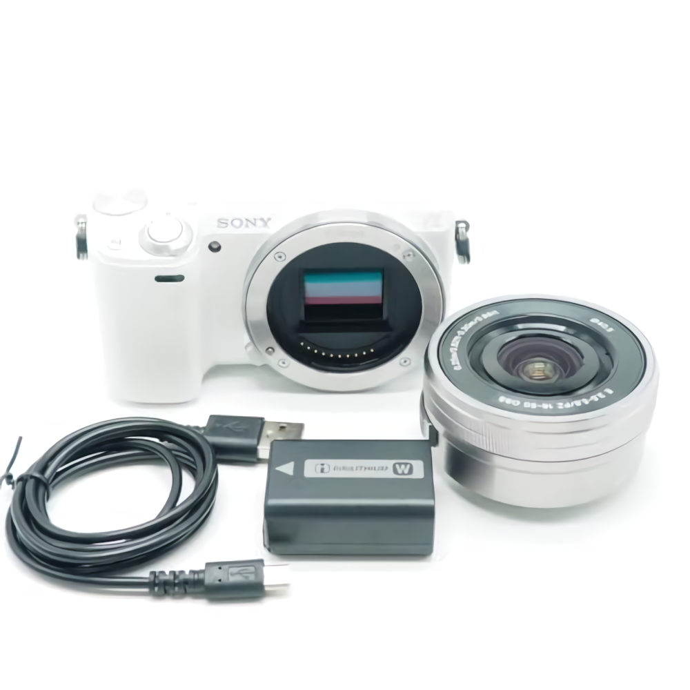 Sony Alpha NEX-5 14.2MP Digital Mirrorless Camera White 16-50mm