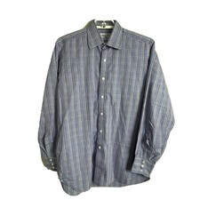 Turnbull and Asser Men's Size 16 41 Long Sleeve Button Up Blue Red Yellow Plaid