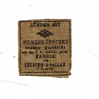 1 etiqueta de partido antigua Austria c1900 Neuburg & Pollak Silberk Opfehen tamaño 35x35 mm