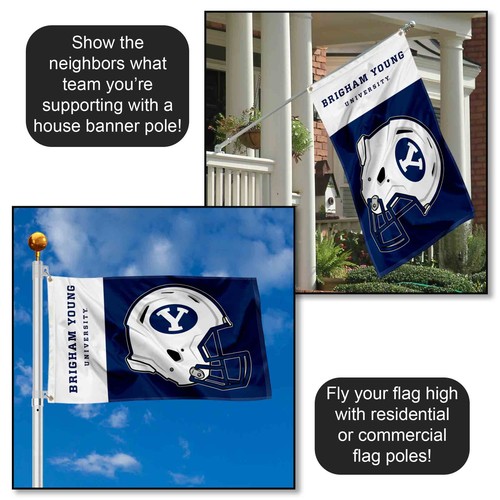 Brigham Young Cougars Football Helmet Flag Large 3x5 - Picture 3 of 6