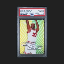 2025 Upper Deck Allure SE Color Flow Michael Jordan PSA 10 Pop1 Yellow Green /99