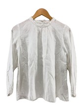 nest Robe Long-sleeved blouse Linen, White, Plain Slight discoloration on co