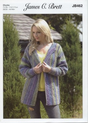 Original James C. Brett Strickanleitung JB462 - Damen Jacke - Chunky