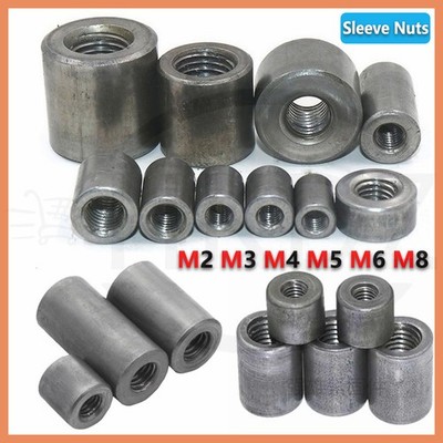 A3 Eisen Gewindemuffe Rund Verbindungsmuffe Langmutter M2 M2.5 M3 M4 M5 M6 M8