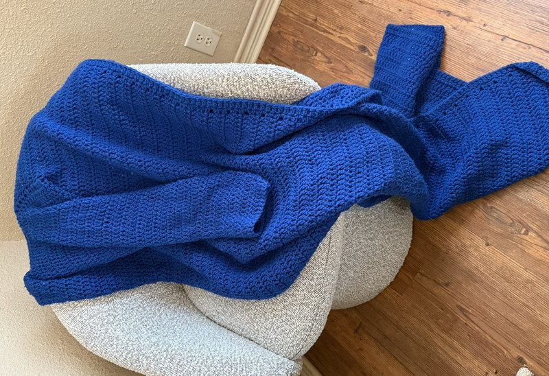 Handmade Blue Crochet comfy large adult snuggy