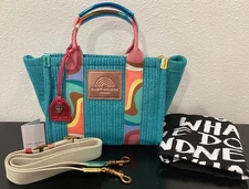 Kurt Geiger Southbank Small Shopper Fabric Groovy Crossbody Bluish 13.5"x8.5"x5"