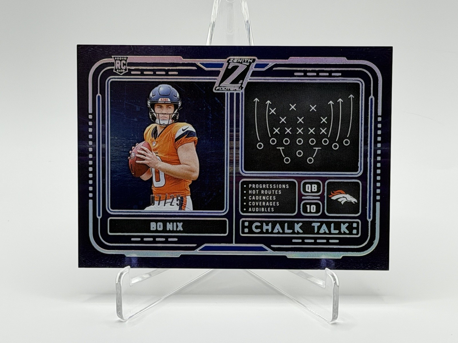 Bo Nix Panini Zenith Chalk Talk #4 Blue