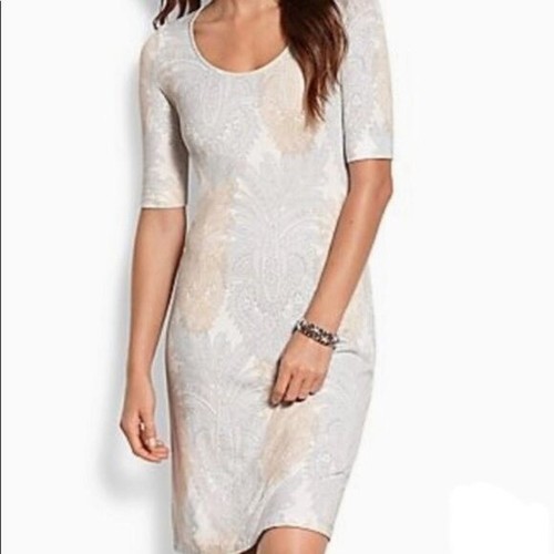 Pineapple Paisley Dress Neutral Colors 