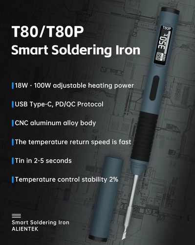 T80/T80P Intelligent Electric Soldering Iron 100W with Soldering Pen 80 ~ 450℃ - Afbeelding 1 van 18