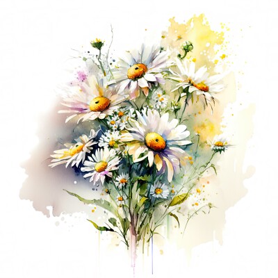 XXL 18x18 cm car decal sticker daisies sticker