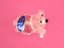 Crystal Dog Figurine Made in England  1 1/4" Long X 1 1/8" Tall X 3/4" Wide.