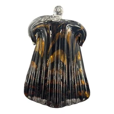 Large Heavy Art Glass Vase Leopard Animal Print Pattern Glass Vase Clear Top