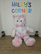 Build A Bear Kitty Cat Stuffed Animal Plush 16" Pink Purple Blue White BAB