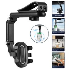 1080  Rotation Car Phone Holder Multifunction Car Sun Visor Smart Phone Stand