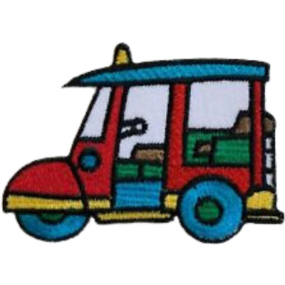 Tuk Tuk Taxi Reisen Thailand Bangkok Bügelbild Aufnäher bestickt Patch