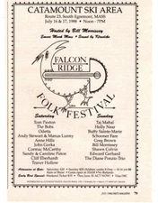 1988 FALCON RIDGE FOLK FEST PRINT AD, CATAMOUNT SKI AREA, SOUTH EGREMONT, MASS.