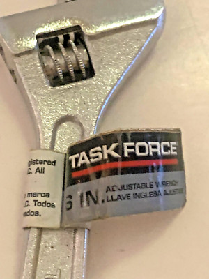 Task Force 6 In. Adjustable Wrench Heavy-Duty Drop Forged Steel