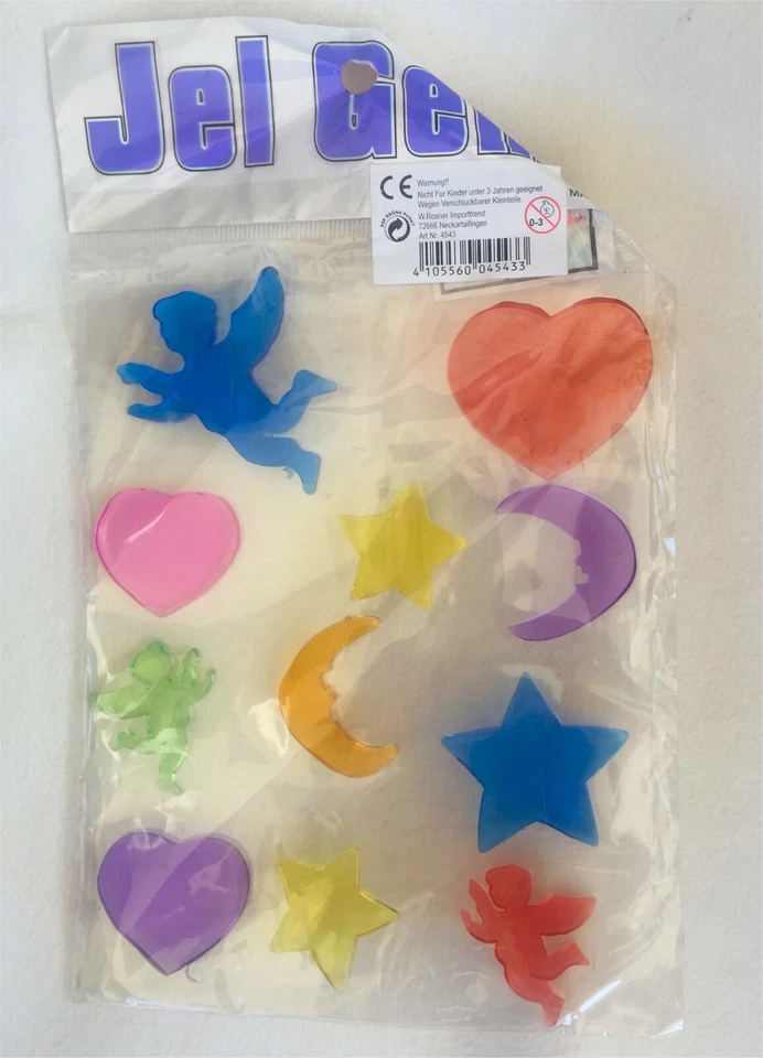 11 Gel-Sticker für Glas, Spiegel, Metall, Keramik - Engel, Sterne, Herzen, Mond  - Bild 2 von 4