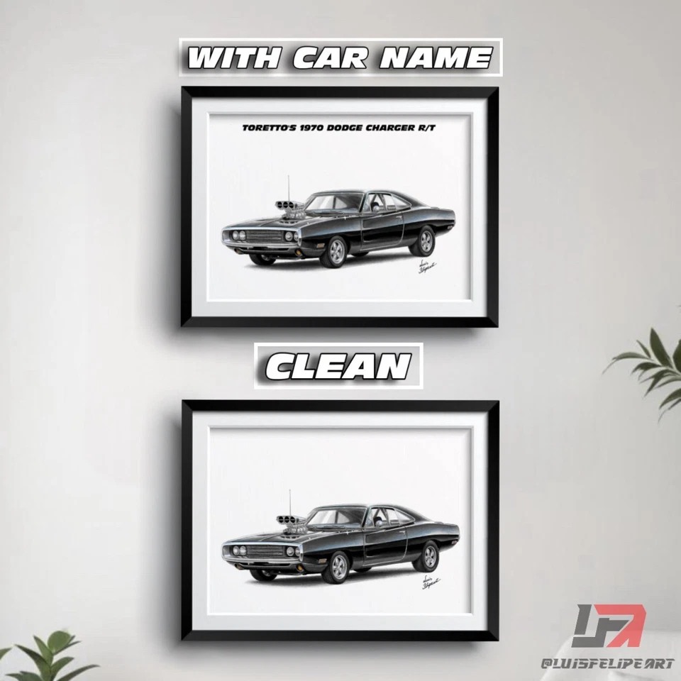 Fast and Furious car art poster: DOM'S 1970 DODGE CHARGER R/T - Image 4 of 4