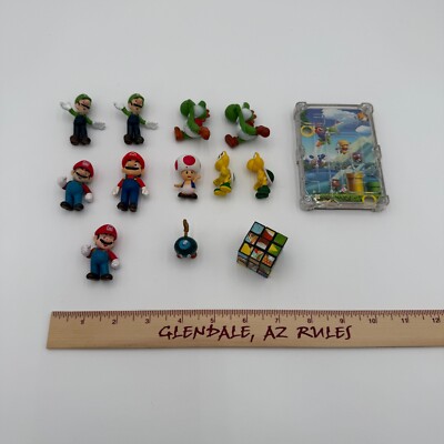 Lot of 12 2007 Super Mario Toys Nintendo Junk Drawer Mario Rubix Cube Pinball