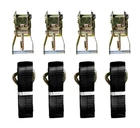 12pc Lasso Wheel Tow Truck Tie Down Axle Strap Ratchet J Finger Hook Tire Black