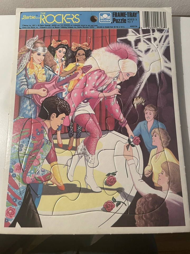 LOTE DE COLECCIÓN 1987 Barbie & The Rockers Marco Dorado-Bandeja Rompecabezas Años 80 Glam Retro Foto 3 de 4