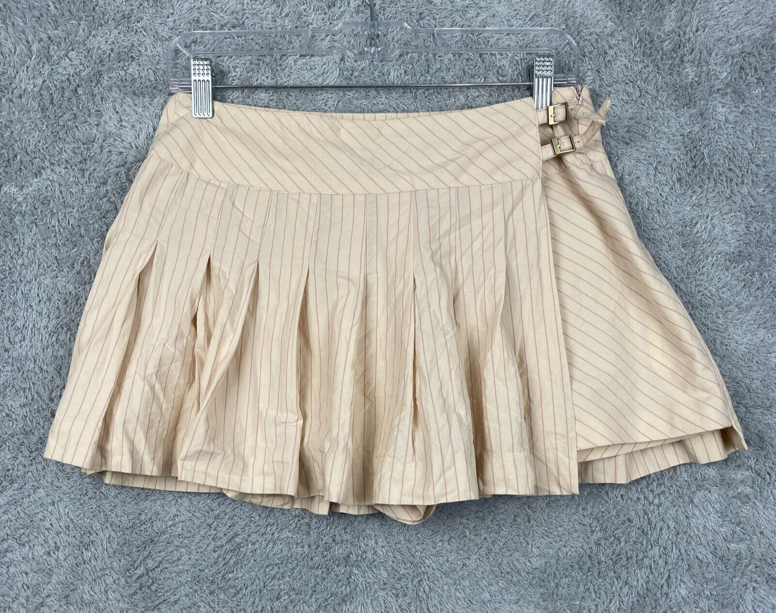Zara Skort Womens Medium Yellow Pink Stripe Tennis Core Athleisure Pleated