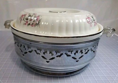 Cazuela Hall Cerámica 1 Qt "Para la Familia Forman" Soporte Floral Inoxidable Usada en Excelente Condición - Imagen 2 de 10