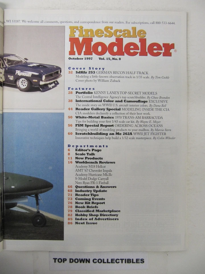 Fine Scale Modeler Magazine  October 1997   Kenny Lane's Top Secret Models - Image 2 of 2