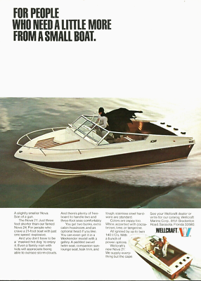 1974 Wellcraft Nova 21 Speed Race Boat Masked Hot Dog vintage