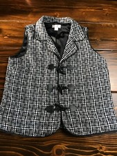 Christopher  Banks Vest, Women's Size Medium, Black White, Sleeveless