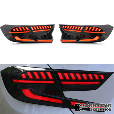 LED Smoked Tail Lights Assembly For 2018-2022 Honda Accord w/Startup Animation