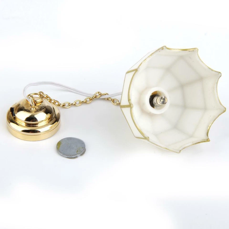1:12 Lampada Da Soffitto In Miniatura Per Casa Delle Bambole Luci A LED 2x - Immagine 3 di 4