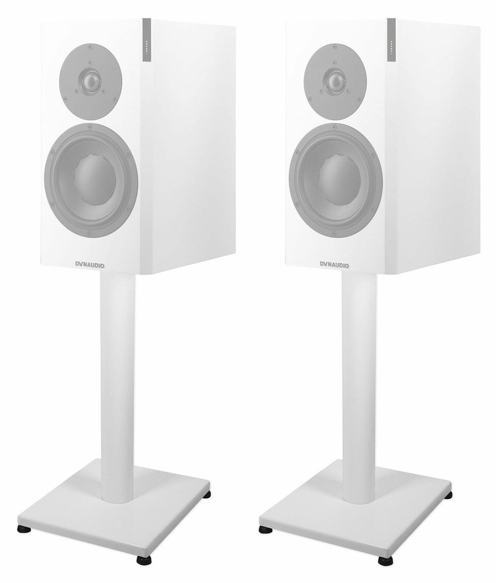 Pair 21” Steel White Stands For Dynaudio Xeo 10 Bookshelf Speakers