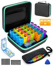 Monthly Pill Organizer 3 Times A Days Medicine Organizer Box With Portable Hard