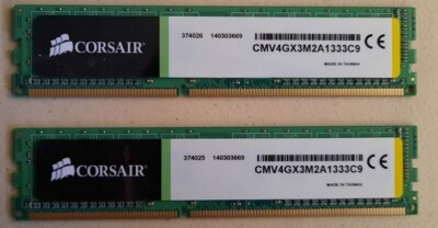 Corsair 4GB (2x2GB) DDR3 1333MHz RAM Stick Kit TW3X4G1333C9