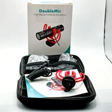 Movo DoubleMic V2 Two-Sided Shotgun Mic for Camera Vlogging Dual Capsule