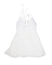 Speechless Dress Juniors XS White V Neck Crochet Lace Fit Flare Sundress