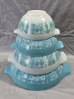 4 Pyrex AMISH BUTTERPRINT Cinderella Mixing Nesting Bowl Set 441• 442• 443• 444