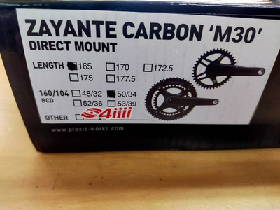 Praxis Zayante Carbon M30 165mm 50/34T 4iiii Power Meter Praxis Zayante Carbon M30 165mm 50/34T 4iiii Power Meter