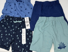 Boys Size 5T Pekkle 4-Pack Shorts Elastic Waistband Blue Dinosaur