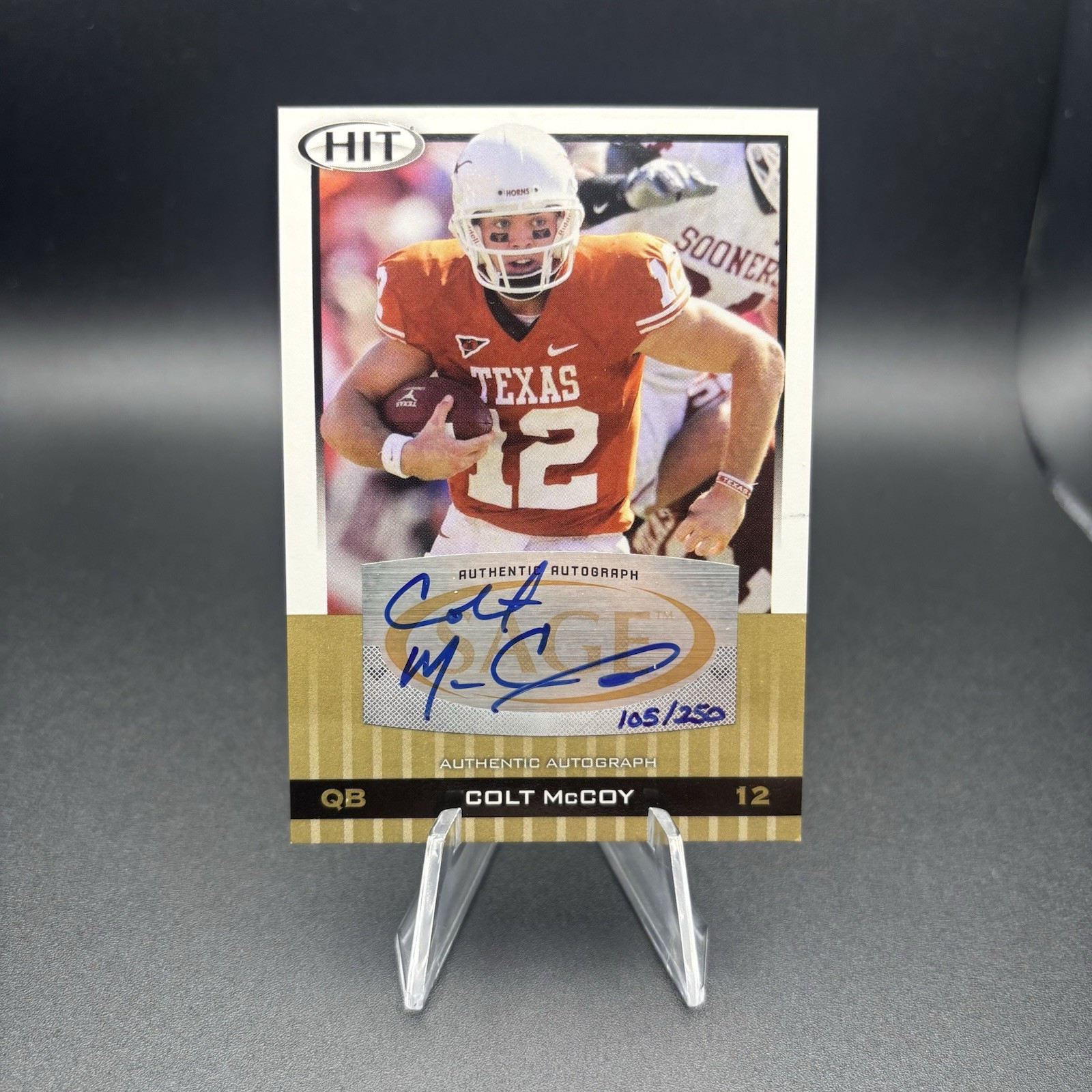 Colt McCoy SA-GE Hit Autographs #A12 Autographs