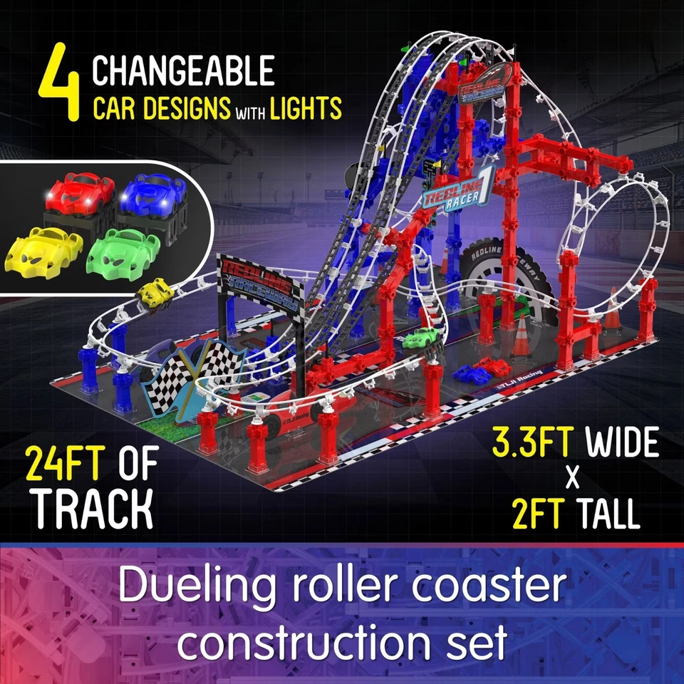 STEM Building Motorized Learning Journey Techno Trax Redline Raceway Set Science - Image 3 of 4